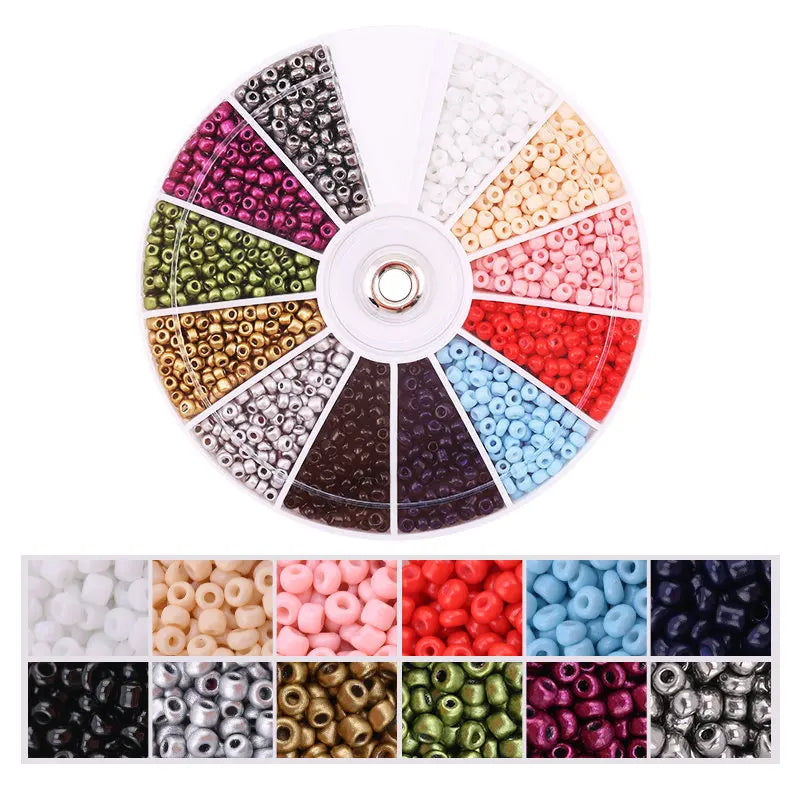 2000pcs/Lot 12Grids Glass Seed, Beads Set Charms for Bracelet' Necklace' & Earrings' Handmade Crafts