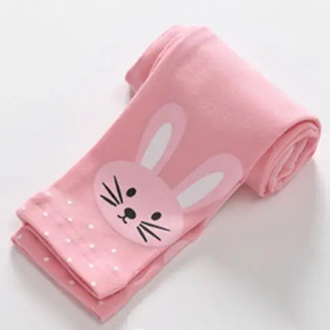 Girls Spring Trouser Leggings, Skinny Print Cartoon Pattern