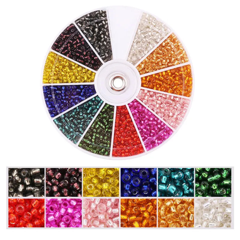 2000pcs/Lot 12Grids Glass Seed, Beads Set Charms for Bracelet' Necklace' & Earrings' Handmade Crafts