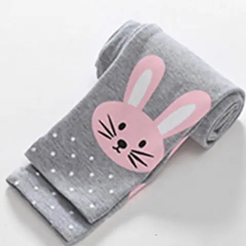Girls Spring Trouser Leggings, Skinny Print Cartoon Pattern