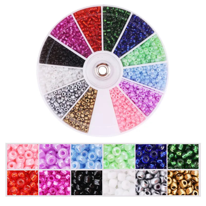 2000pcs/Lot 12Grids Glass Seed, Beads Set Charms for Bracelet' Necklace' & Earrings' Handmade Crafts
