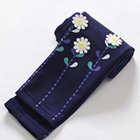 Girls Spring Trouser Leggings, Skinny Print Cartoon Pattern