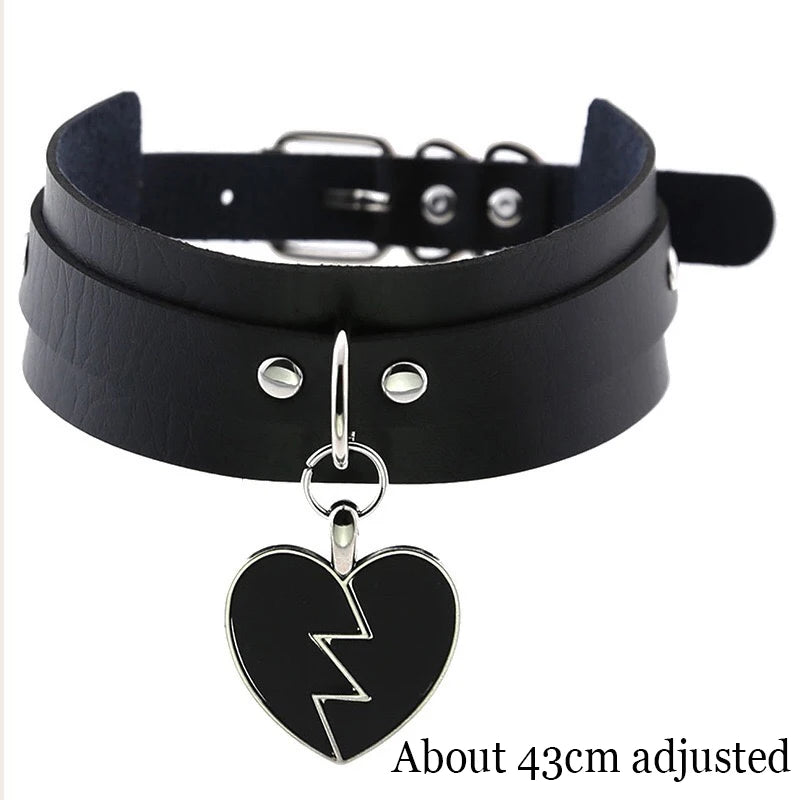 Woman Black Punk Choker Collar Necklace, Spike Chocker Gothic Cosplay Accessories