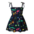 Girls Sleeveless Cotton Flower Strap Sundress, 1-6yrs