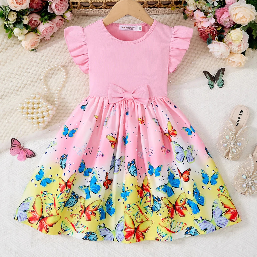 Girls Lace Up Sling Summer Dress, Sleeveless Dresses For 1-10 Years Cool Ventilated Clothes
