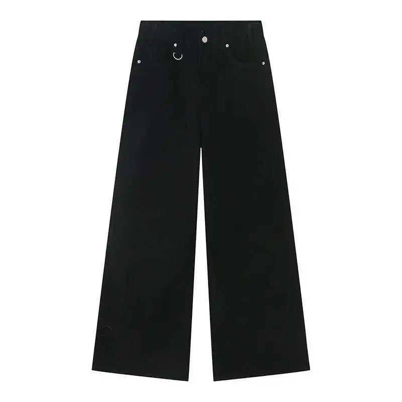 IEFB Vintage Camouflage Men's Jeans Fashion Washed Casual Wide Leg Denim Pants Autumn Winter Loose Male Trousers Old Blue 9C354