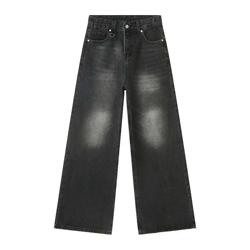 IEFB Vintage Fashion Camouflage Men's Jeans, Wide Leg Denim Pants