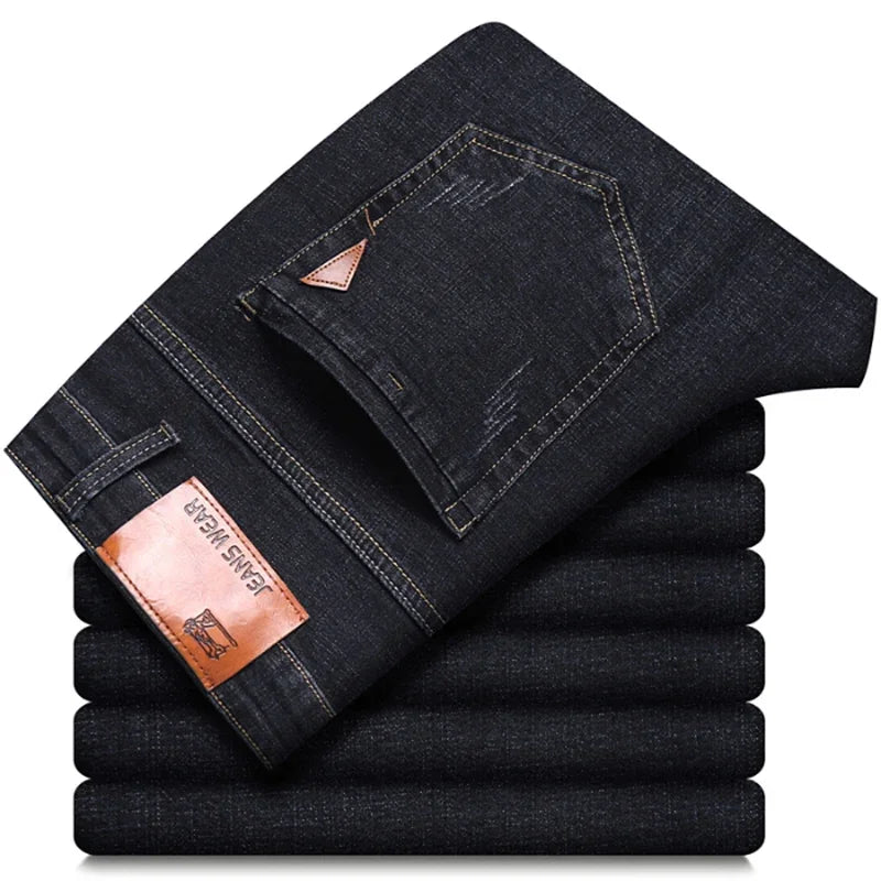 Men's Fashion Straight Jeans 2025, New Stretch Slim Fit Pants Comfortable and Soft