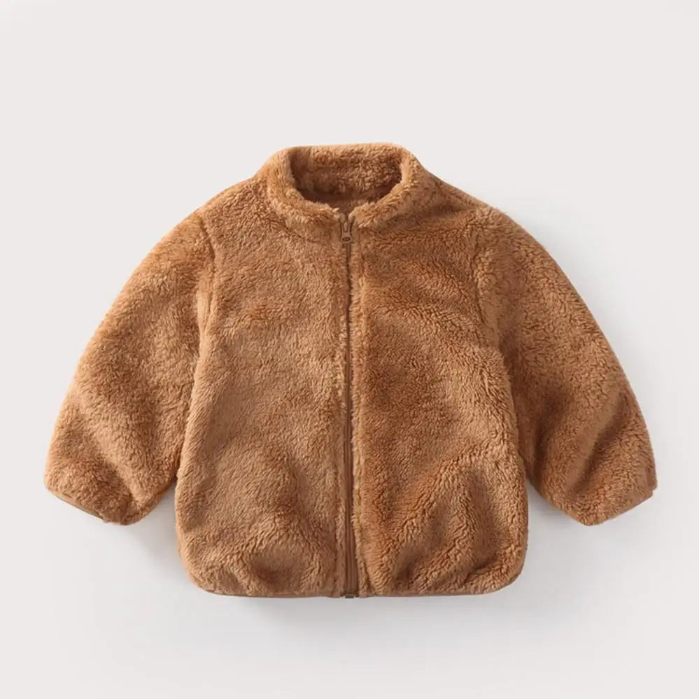 Children's Casual Fashion Warm Plush Coat, Toddle Outerwear