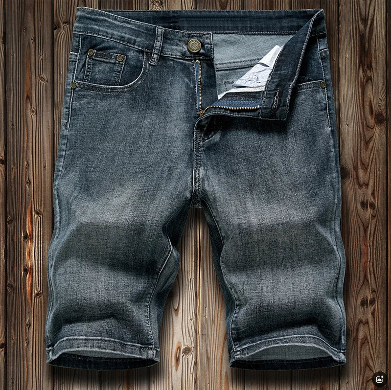 2026 Men's Denim Shorts, Stretch Dark Blue Fashion Design