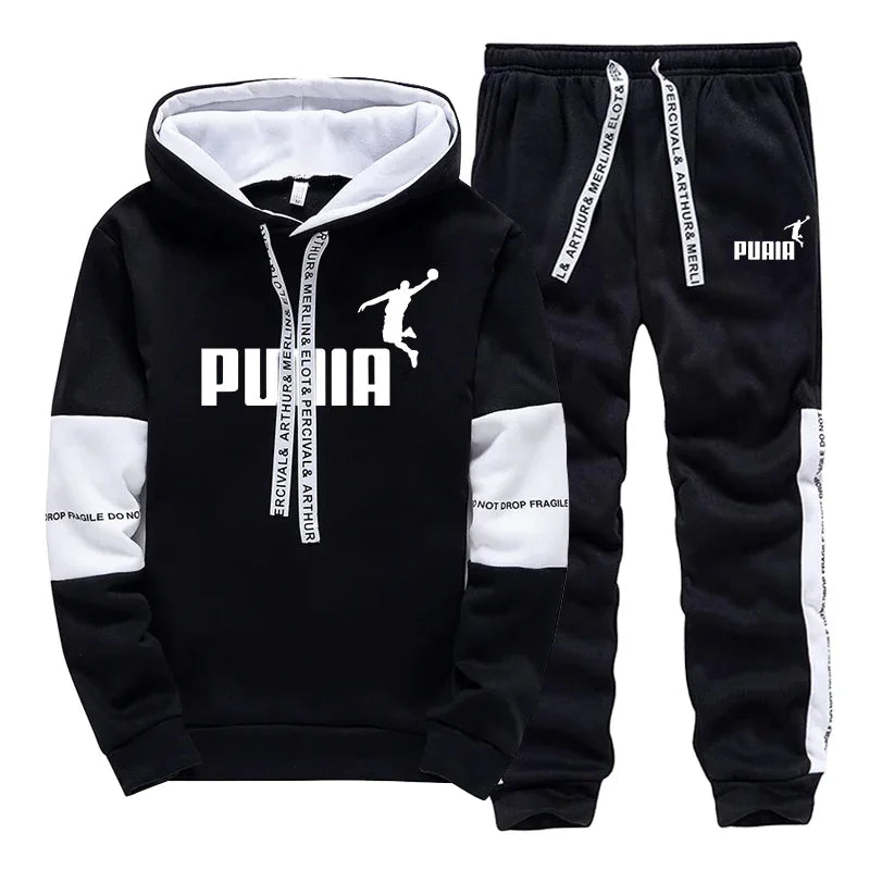 Men's Tracksuit Trend, Printed Single Piece Sweatshirts with Sweatpants