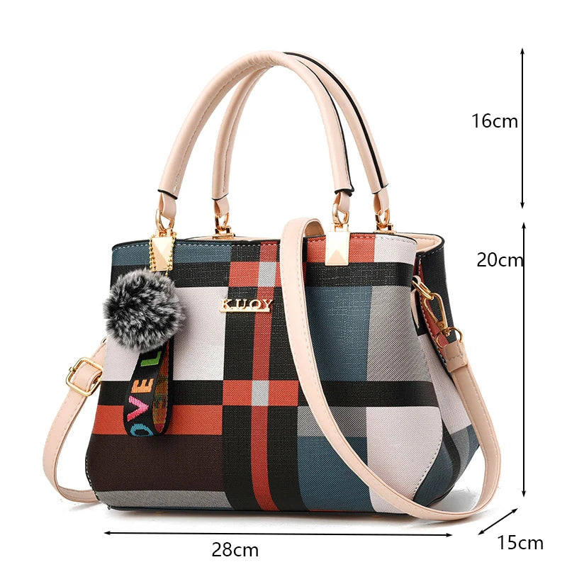 Ladies Luxury Designer PU Leather Tote Handbag with Large Capacity