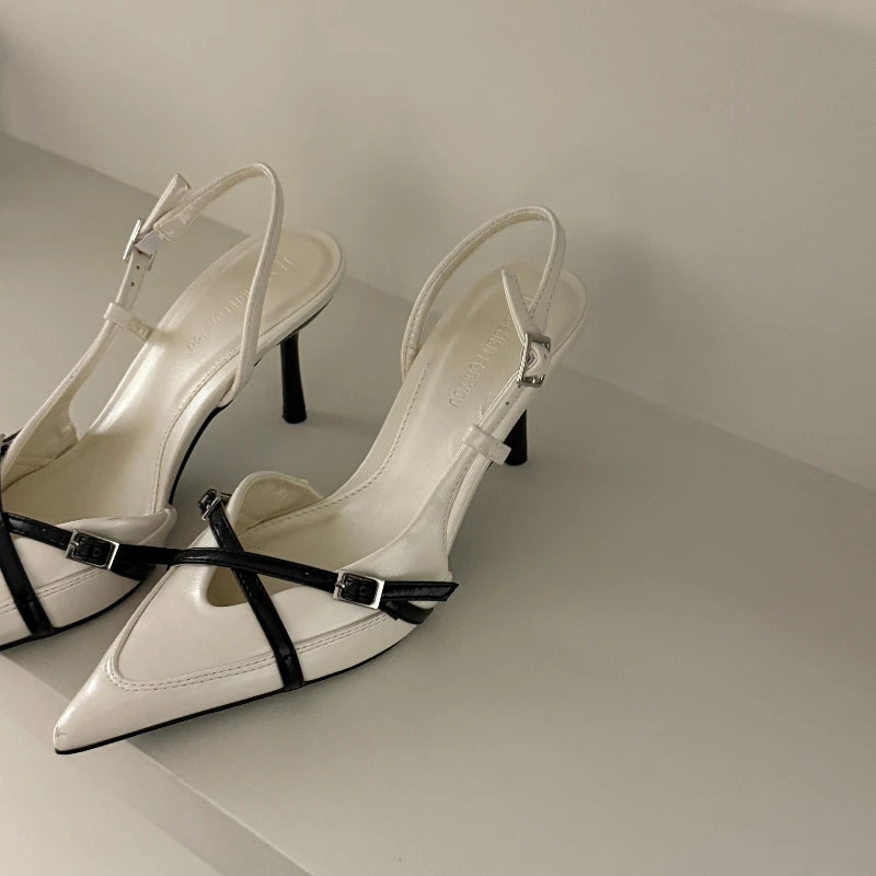 2026 New Women's Sandals Fashionable Buckle Designer Elegant Pointed Toe High Heels
