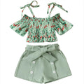 Girls' Fashion Floral Print Tank Top and Shorts 2pc Set