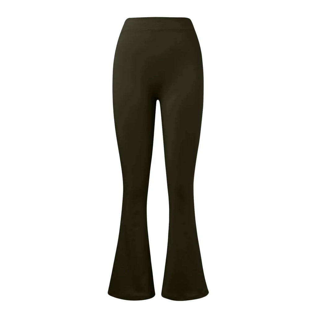 Fashion flared women's V back waist sports pants high waist buttocks, solid colors