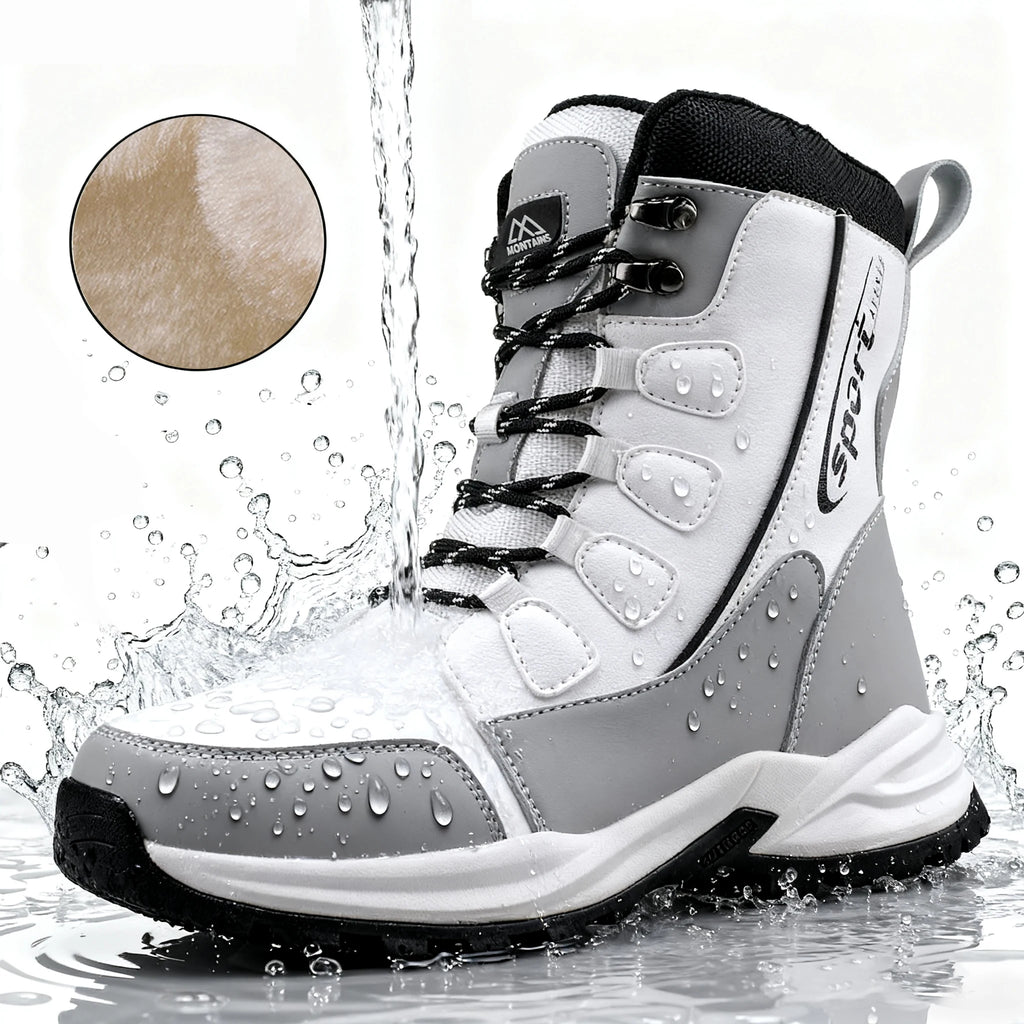 Womens Waterproof Winter Snow Boots Warm Shoes Furry Mid Calf Lightweight Walking Hiking Booties