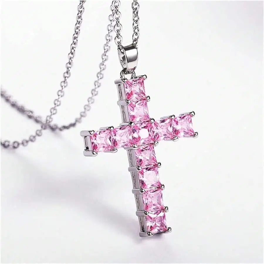 New Fashion Necklace Pendants, Multi Color Crystal Cross Pendant