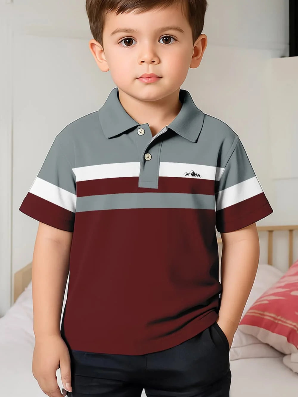 Polo Shirts for Kids, for Boys and Girls, with Gradient Striped 3D Print Fashion, also in Different Styles