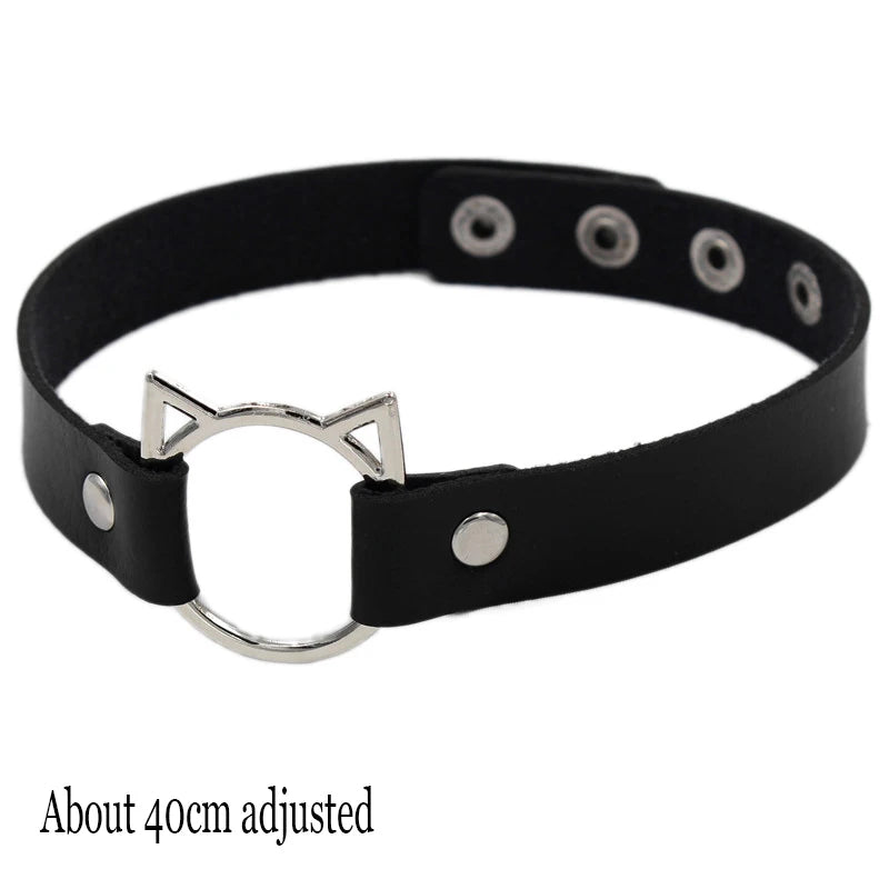 Woman Black Punk Choker Collar Necklace, Spike Chocker Gothic Cosplay Accessories