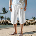 Men's Capri Pants, Lightweight Solid Color, Breathable6 Drawstring Cropped Capris