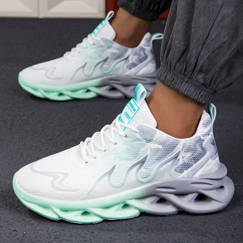 Men's Casual Sports Shoes Breathable Lightweight Flame Print