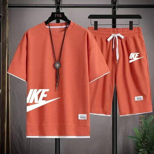 Fashionable, casual and trendy men's sportswear set, short-sleeved T-shirt and Shorts