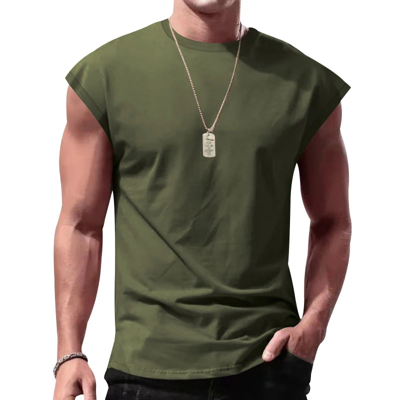 Independent Station 24 Cross-Border Men's New Sleeveless T-Shirt, Youth Casual