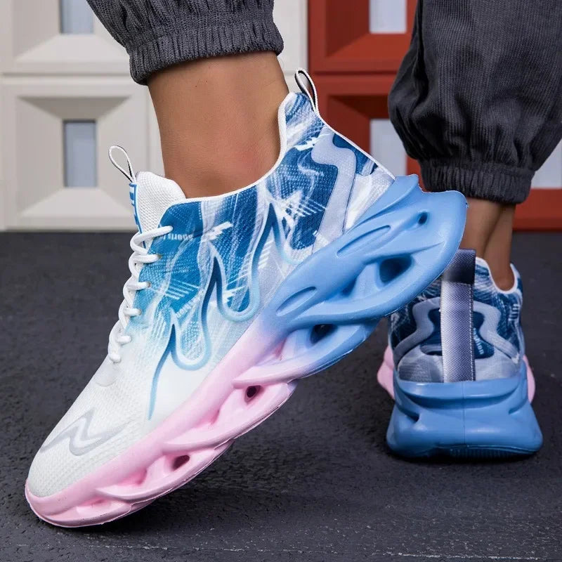 Men's Casual Sports Shoes Breathable Lightweight Flame Print