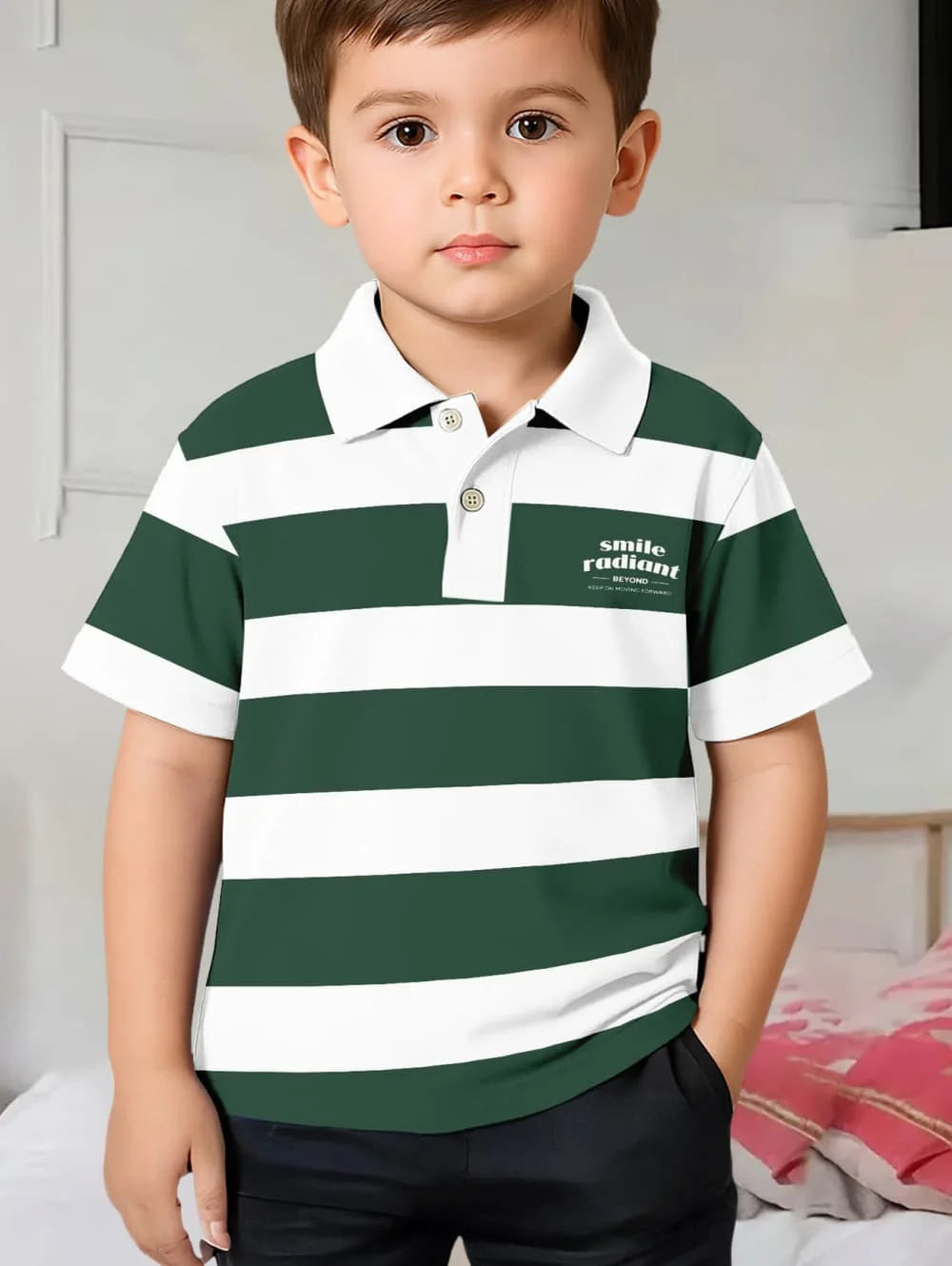 Polo Shirts for Kids, for Boys and Girls, with Gradient Striped 3D Print Fashion, also in Different Styles