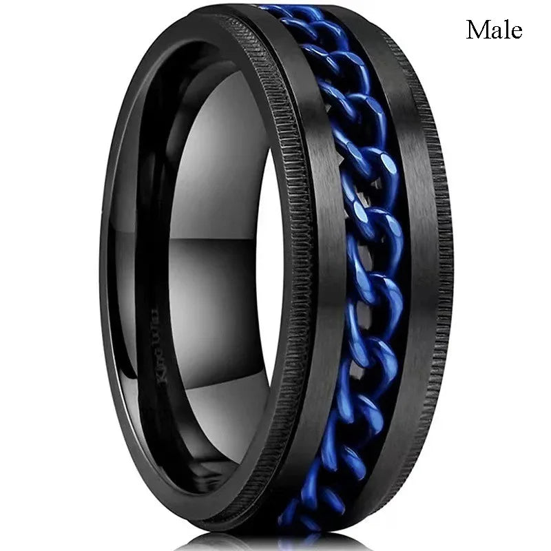 Couple Rings Romantic Purple Rhinestones CZ Rings Set, Trendy Steel Celtic Dragon Rings