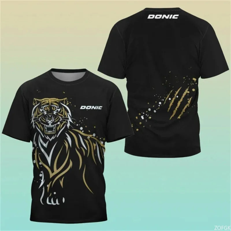 New Hot 3D Printing Boutique Table Tennis Shirt, Sweat Absorption Comfortable Top
