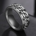 Cool Stainless Steel Rotatable Men's Ring, High Quality, Spinner Chain