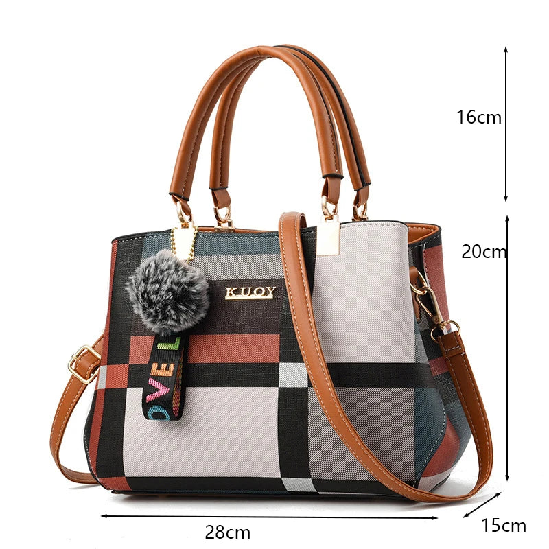 Ladies Luxury Designer PU Leather Tote Handbag with Large Capacity