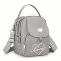 Women's Heart Love Print Shoulder Bag, Adjustable, Good Capacity