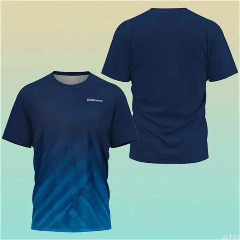 New Hot 3D Printing Boutique Table Tennis Shirt, Sweat Absorption Comfortable Top