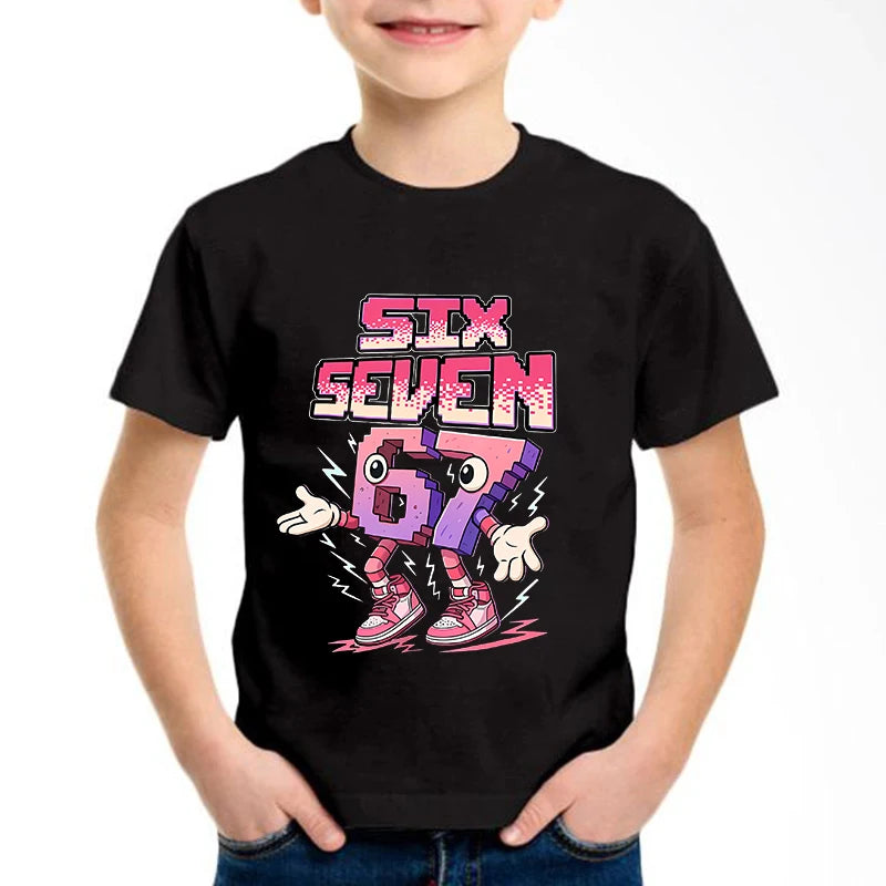 New Funny Six Seven Italian Brainrot Graphic Print T-Shirt Boy/Girl