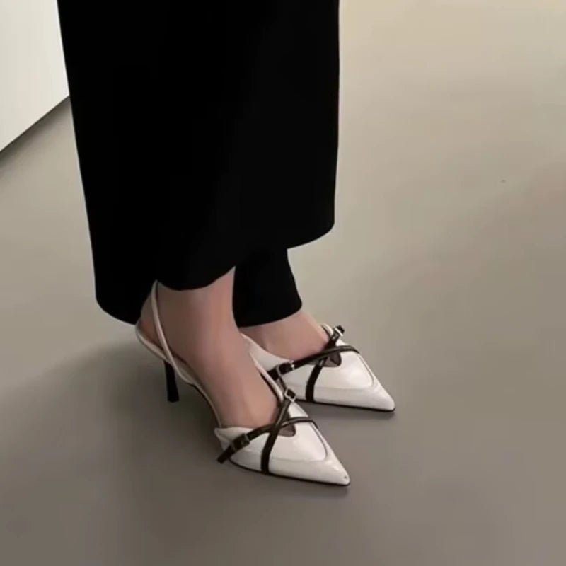 2026 New Women's Sandals Fashionable Buckle Designer Elegant Pointed Toe High Heels