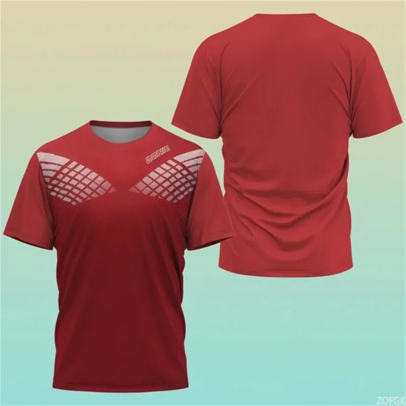 New Hot 3D Printing Boutique Table Tennis Shirt, Sweat Absorption Comfortable Top