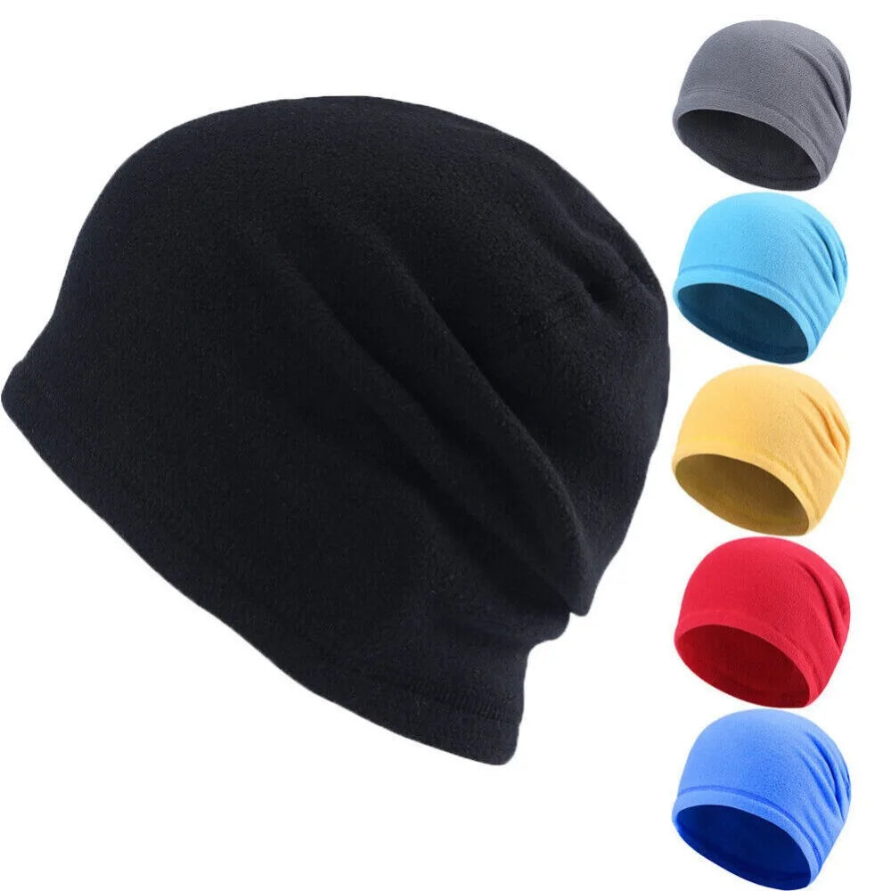 Unisex Winter Fleece Skull Cap Helmet Liner Ski Thermal Beanie Thick Windproof Watch Cap