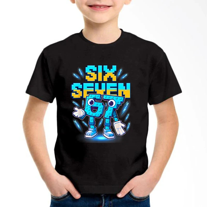 New Funny Six Seven Italian Brainrot Graphic Print T-Shirt Boy/Girl