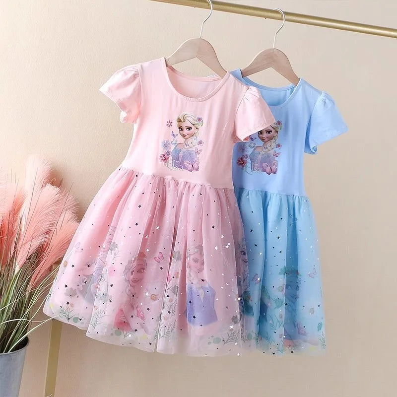 Girls Summer Fashion Elsa Princess Dress