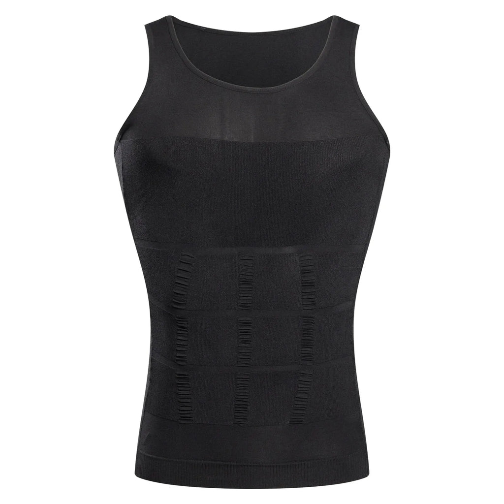 YBFDO Men's Body Slimming Compression Undershirt Tank Top, Belly Control Weight Loss Shapewear