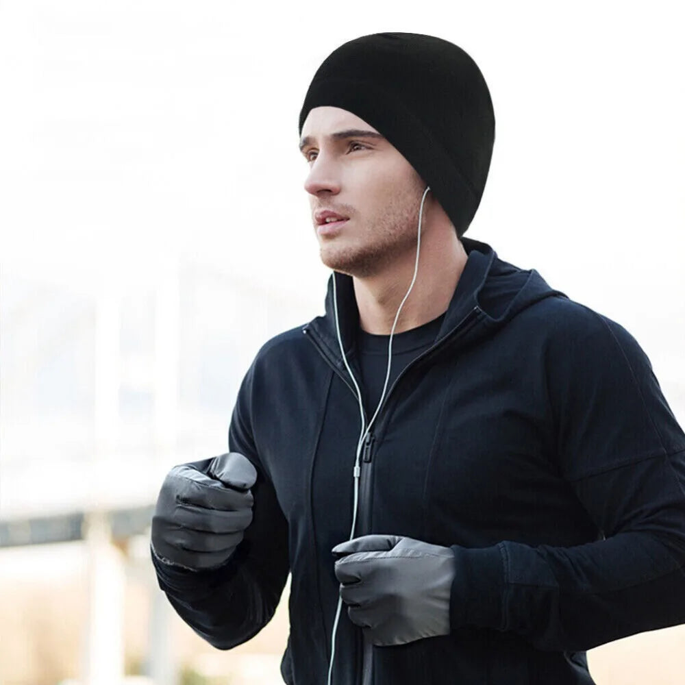Unisex Winter Fleece Skull Cap Helmet Liner Ski Thermal Beanie Thick Windproof Watch Cap