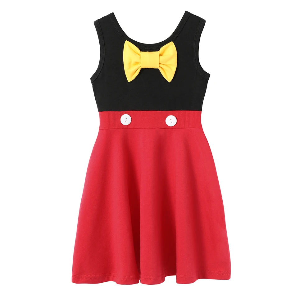 Girls Lace Up Sling Summer Dress, Sleeveless Dresses For 1-10 Years Cool Ventilated Clothes