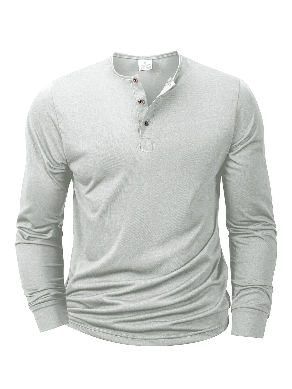 New Men's Henley Long Sleeve T-shirts, Basic Casual Collar, Comfortable Soft Pullover