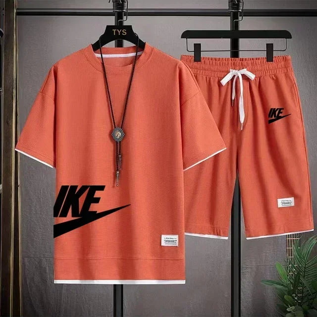 Fashionable, casual and trendy men's sportswear set, short-sleeved T-shirt and Shorts