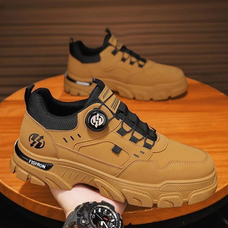 Summer Men's Casual Leather Sneakers Comfortable Soft Male Wark Board Shoes Platforms