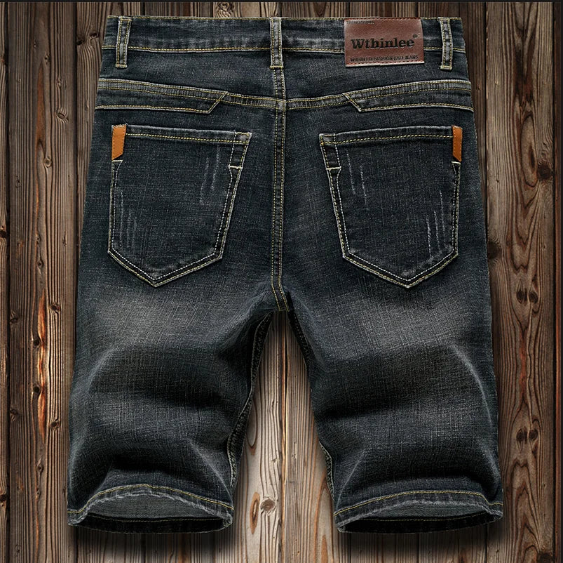 2026 Men's Denim Shorts, Stretch Dark Blue Fashion Design