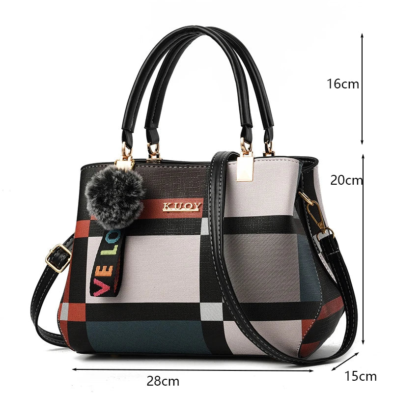 Ladies Luxury Designer PU Leather Tote Handbag with Large Capacity