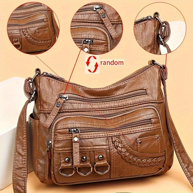 Women's Fashion Vintage PU Handbag & Purse,